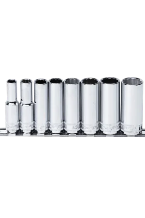 SP Tools 3/8" Drive Socket Rail Set - Deep - SAE Only - 12pt - 8pc Authentic