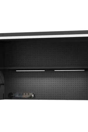 SP Tools 59" USA Sumo Series Power Top Hutch with Shelf, Pegboard, Light & Powerboard - Black/Chrome Exclusive Offer