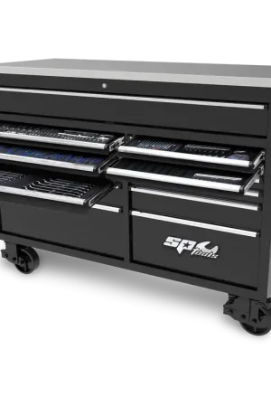 SP Tools 59" USA Sumo Series Roller Cabinet Tool Kit - 465pc - Metric & SAE - Black/Chrome Hot Picks