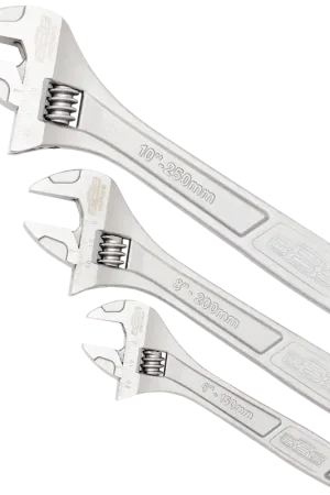 Money Back Guarantee SP Tools Adjustable Wrench Set - 888 Series - Chrome - 3pc