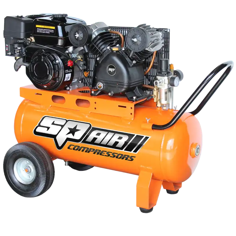 SP Tools Air Compressor - V-Twin Cast Iron - Petrol Driven - 6.5hp - 60L Tank Holiday Sale