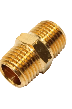 Certified SP Tools Air Fitting - 1/4"M x 1/4"M Hex Nipple - Brass