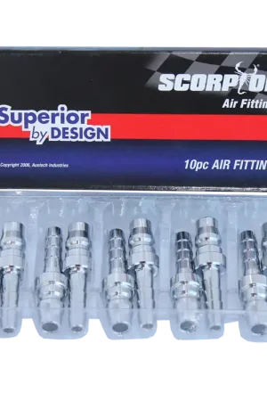 SP Tools Air Fittings - 1/4" Barbed Hose Tail Plug - Nitto Style - Hi Flow Series - Box of 10 New Release