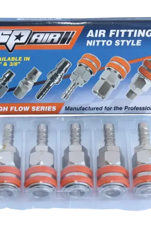 SP Tools Air Fittings - 3/8" Hose Tail Coupler Coupler - Nitto Style - Hi Flow Series - Box of 5 Exclusive