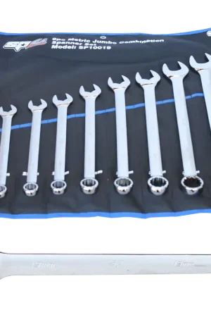 Modern SP Tools Combination ROE Quad Drive Spanner Set - 15° Offset - Jumbo - Metric - 9pc