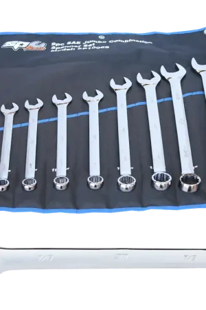 No Minimum Order SP Tools Combination ROE Quad Drive Spanner Set - 15° Offset - Jumbo - SAE - 9pc