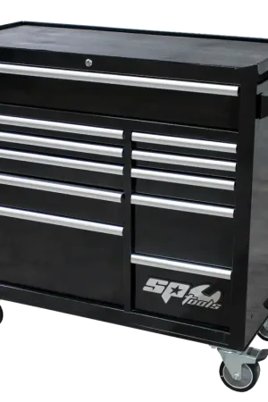 SP Tools Custom Series Roller Cabinet - 11 Drawer - Black/Chrome Warranty Included