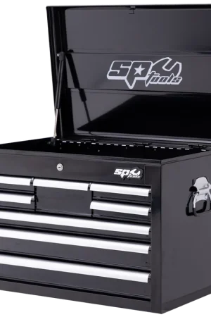 SP Tools Custom Series Tool Box - Deep Depth - 8 Drawer - Black/Chrome Bargain