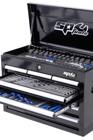 SP Tools Custom Series Tool Kit - 134pc - Metric & SAE - Black/Chrome Professional Grade