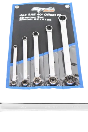 SP Tools Double Ring Spanner Set - 40° Offset - Long - SAE - 5pc Buy Today