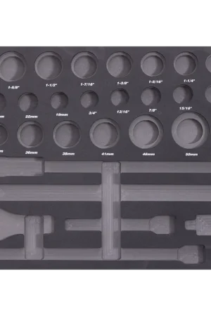 Worldwide Shipping SP Tools EVA Foam Tray - Suits Sockets & Accessories - Metric & SAE - 32pc