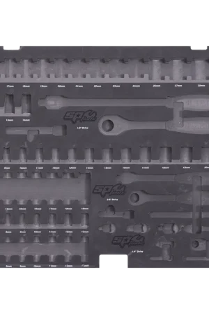 Limited Offer SP Tools EVA Foam Tray - Suits Sockets & Accessories - Metric & SAE - 84pc