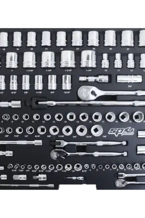 SP Tools EVA Foam Tray Tool Kit - Sockets & Accessories - 105pc - Metric & SAE Today Only