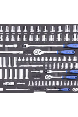 Discount SP Tools EVA Foam Tray Tool Kit - Sockets & Accessories - 122pc - Metric & SAE