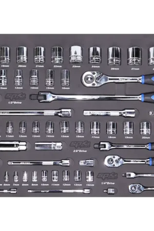SP Tools EVA Foam Tray Tool Kit - Sockets & Accessories - 67pc - Metric Only Money Back Guarantee