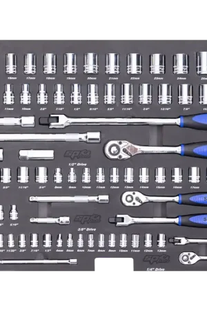 Bulk Order SP Tools EVA Foam Tray Tool Kit - Sockets & Accessories - 81pc - Metric & SAE