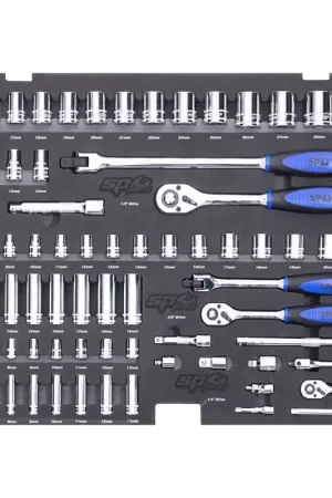 SP Tools EVA Foam Tray Tool Kit - Sockets & Accessories - 88pc - Metric Only Genuine