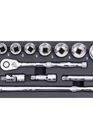 Mega Sale SP Tools EVA Foam Tray Tool Kit - Tech Series - Sockets & Accessories - 15pc - Metric Only