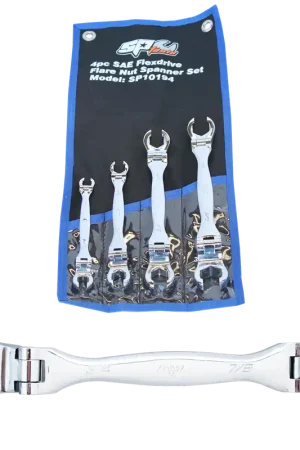 Direct From Manufacturer SP Tools Flex Head Flare Nut Spanner Set - SAE - 4pc