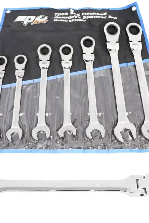Deal SP Tools Flex Head Gear Drive ROE Quad Drive Spanner Set - Jumbo - SAE - 7pc