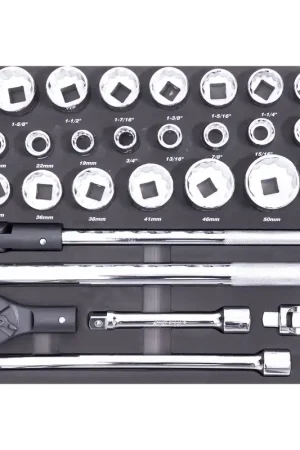 SP Tools Foam Tray - Metric/SAE - 32pc - Sockets & Accessories Included Budget