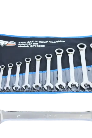 SP Tools Gear Drive ROE Quad Drive Spanner Set - 0° Offset - SAE - 12pc Deal