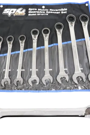 Free Shipping SP Tools Gear Drive ROE Quad Drive Spanner Set - Jumbo - 15° Offset - Metric - 8pc