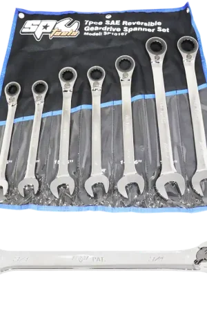 SP Tools Gear Drive ROE Quad Drive Spanner Set - Jumbo - 15° Offset - SAE - 7pc Latest