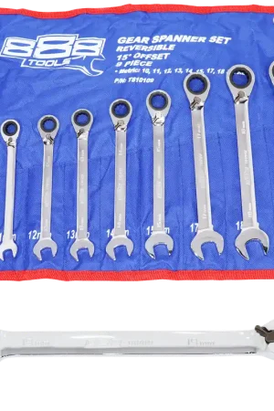 Free Returns SP Tools Gear Drive ROE Spanner Set - 888 Series - 15° Offset - Metric - 9pc