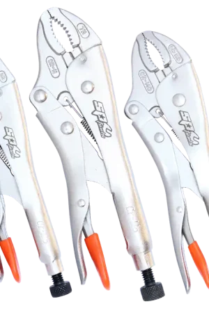 SP Tools Locking Plier Set - Long Nose and Curved Jaw - High Leverage - 3pc Weekend Sale