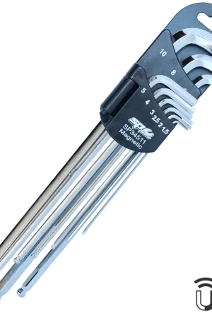 Seasonal Sale SP Tools Magnetic Ball Drive Hex Key Set - Metric - Chrome - 9pc