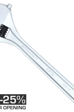 Authentic SP Tools Premium Adjustable Wrench - Wide Jaw - Chrome - Individual, Size: 100mm