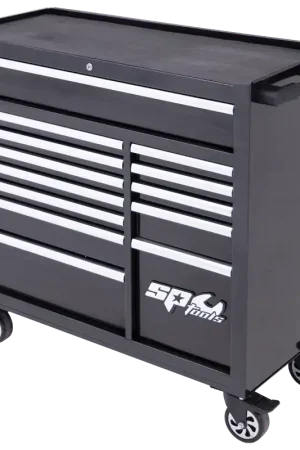 SP Tools Sumo Series Power Hutch Roller Cabinet - 13 Drawer - Black/Crome Weekend Sale