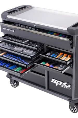 SP Tools Tech Series - Trade Technician Roll Cab Tool Kit - 386pc - Metric Only - Diamond Black Worldwide Shipping