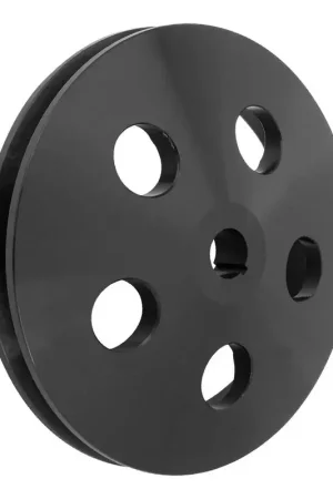 Proflow Power Steering Pulley V-Belt Style Single Groove Type 2 Pump .665in Press Fit 5.80in O.D Chev Aluminum Black Popular