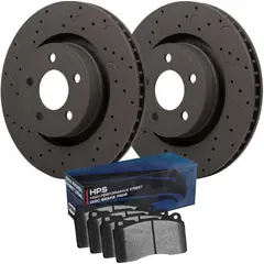 Final Sale Hawk Talon Brake Rotor and Pad Kit - Drilled \\u0026 Slotted - HPS - Rear