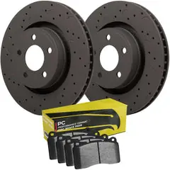 Exclusive Hawk Talon Brake Rotor and Pad Kit - Drilled \\u0026 Slotted - Ceramic - Rear