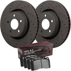 Today Only Hawk Talon Brake Rotor and Pad Kit - Drilled \\u0026 Slotted - HPS 5.0 - Front